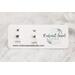 Set of three tiny stud earrings. Small dot, square and bar shaped.