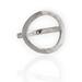 Sterling silver ring with an open circle top, lightly hammered textured finish. 