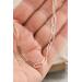 Sterling silver chain with oval paperclip shaped chain links. 