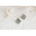 Sterling silver 10x10mm  square tag earrings with fern design and sterling silver hook wire.