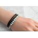 Triple wrap leather cord bracelet made with aqua blue amazonite beads sterling silver accents, and a handcrafted sterling silver hook clasp.