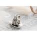 sterling silver ring band with floral and beaded details