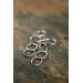 Fine silver triple hoop hammered finish dangle earrings with a sterling silver ear wire.