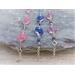Vintage glass cushion bead bracelets in pink lavender or blue