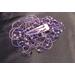 Image of an amethyst purple pearl and Swarovski crystal beaded wire snap clip mini kippah designed by Linda of LinorStore Jewelry. 