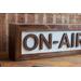 On Air LED lightbox sign for Podcasts, Streamers, Recording Studio or Home Decor - Reclaimed Wood - desk sign close up