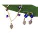 image of a lead and nickel free silver hamsa and blue Czeck glass beaded bracelet. The earrings are NOT available. 