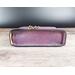 Handmade Premium Leather Tarot Card Case in a purple hue called Violet Cosmos. Side view of case.