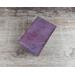 Handmade Premium Leather Tarot Card Case in a purple hue called Violet Cosmos. Back side of case.