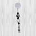 black beaded badge reel