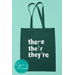 Bookish Graphic Bag and Tee Set - Grammar Canvas Tote Bag There, Their, They're with Humorous Usage Examples, Funny Reading Lovers Shirt