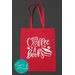 Bookish Graphic Tee and Bag Set - Coffee and Books Shirt, Funny Reading Lovers Canvas Tote Bag