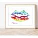 Kiss of Color Watercolor Lips Art Print, Rainbow artwork Pride De
cor