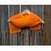 Another pic of an orange Diagonal Crochet Scarf Pattern.
