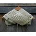 Another pic of a white Diagonal Crochet Scarf Pattern.