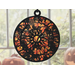 Orange and black gothic cathedral rose window suncatcher