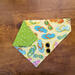 Reversible Over the collar dog bandana with flip flop print and green with white polka dots