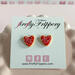 fireflyFrippery Red Heart Sugar Cookie Earrings on Card