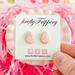 firePetal Pink Easter Egg Sugar Cookie Earrings on Card