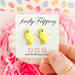 fireflyFrippery Yellow Chick Sugar Cookie Earrings on Card
