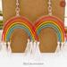 Rainbow with Clouds Earrings Dangle Drop Style