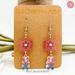 Cotton Candy Daisy Flower and Gummy Bear Earrings Dangle Drop Style