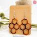 Honeycomb Faux Tortoishell Earrings Dangle Drop Style