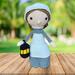 crochet Florence Nightingale, Florence Nightingale amigurumi, stuffed Florence Nightingale, mini Florence Nightingale, Florence Nightingale figurine, nurse Florence, miss Nightingale