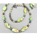 Necklace set | Green apple turquoise, freshwater pearls, chartreuse vintage glass beads