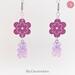 Purple Passionfruit Daisy Flower and Gummy Bear Earrings Dangle Drop Style