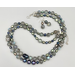 Necklace set | Double-strand labradorite, freshwater pearls, sterling silver accent beads