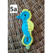 blue and green 2 inch long handmade crochet seahorse barrette