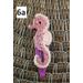 mauve and pink 2 inch long handmade crochet seahorse barrette