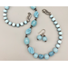 Necklace set | Aqua and eggshell blue 1940s-50s Japanese glass beads