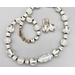 Necklace set | Snow and ice mid-century beads with stunning focal bead