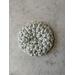 Handmade reusable scrubbers in cream and white are mold and mildew resistant and machine washable. https://goimagine.com/memorablecrafts/