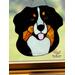 Bernese Mountain Dog Handmade Stained Glass Suncatcher.
