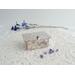 Miniature Silver Trinket Box with february birthstone amethyst gemstone