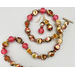 Necklace set | "Fairy opal" lampwork rondelles, mid-century German faceted givre and Cherry Brand dark rose rounds