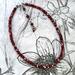 Deep gothic red faceted glass beaded choker necklace.