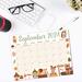 Fall Animals Theme Printable Calendar September 2024