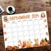 Printable September 2024 Calendar with Fall Animals