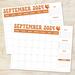 Printable September 2024 Simple Minimalist Retro Design Calendar Planner