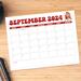 Retro and Minimalist Design Calendar September 2024