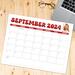 Retro and Minimalist Design Calendar September 2024