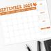 Printable September 2024 Simple Minimalist Retro Design Calendar Planner