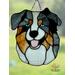Blue Merle Australian Shepherd in direct sunlight.