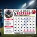Football Season Donation Tracker Calendar
