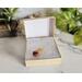 Dried Moss and Mushroom Gold Leaf Resin Pendant on Gold Colored Sterling Silver plated Copper Chain in Packaging