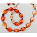 Necklace set | Orange/white givre nuggets, seed-shaped vintage glass beads, speckled irregular ovals, jet crystals